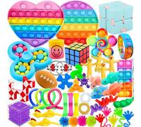 Chennyfun 50PCS Fidget Toys Pack Age 4+, Sensory Fidget Toys Set, Stress Anxiety Relief Fidget Toy for ADHD Autism, Party Favors Birthday Party Gifts For Kids Teens Adults
