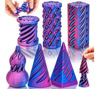 Chennyfun 6PCS 3D Printed Spiral Cone Fidget Toys, Cool Impossible Cone Pyramid Passthrough Sculpture Triangle, 3D Printed Fidgets & Fun Desk Toy, for Kids Children Teens Adults