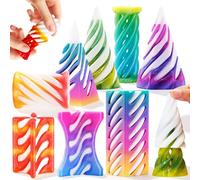 Chennyfun 8 Piece Spiral Cone Fidget Toys, Impossible Cone, Pyramid Fidget Toy, 3D Printed Decompression Mini Spiral Cone Toys, Desk Toys for Stress for Home Office Desk Decor Souvenir Gift