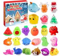 Chennyfun Christmas Advent Calendar 2024, 24 Days Countdown Calendar for Kids with 24 Mochi Animal Toys, Relief Stress Christmas Surprise Gift for Boys and Girls