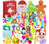 Chennyfun Fidget Advent Calendar, Christmas Countdown Calendar 2024 Poppet Fidget Toy Pack, 53PCS Sensory Fidget Toy Advent Calendar for Kids and Adults
