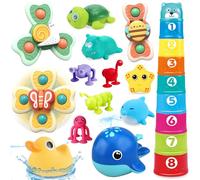 Chennyfun Fidget Spinner Toys Baby Bath Toy Game Set Age 4+, with Suction Toys Silicone Sucker Toys, Spray Water Bathing Toys, Bath Books, Shower Toys Baby Sensory Toys for Boys and Girls Babies