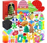 Chennyfun Fidget Toys Advent Calendar, 24 Days Christmas Countdown Calendar, Including 48 PCS Fidget Toys, Fidget Toy Pack, Stress Relief Sensory Toys, Surprise Gifts for Kids and Adults