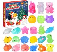 Chennyfun Glitter Mochi Squishy Toys Advent Calendar 2024, Christmas Countdown Calendar Squeeze Animal Toys, Stress Relief Toys Bag Fillers Birthday Party Favors for Kids and Adults