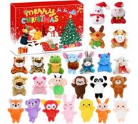 Chennyfun Plush Animal Toy Advent Calendar 2024, Christmas Countdown Calendar with 24 Mini Plush Animal Toys, Mini Stuffed Animals Toys for Boys Girls Kids Xmas Gifts