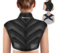 Chenove Ice Pack for Shoulders Upper Back with Strap, Neck and Shoulder Ice Pack Wrap Rotator Cuff Gel Reusable with Cold Compression Therapy, Soreness (Black)