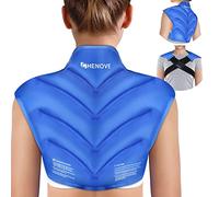 Chenove Ice Pack for Shoulders Upper Back with Strap, Neck and Shoulder Ice Pack Wrap Rotator Cuff Gel Reusable with Cold Compression Therapy, Soreness (Blue)