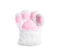 chenpaif Gloves,Japanese Women Girls Cute Bear Cat Paw Gloves Winter Warm Thick Fluffy Plush Cartoon Animal Anime Lolita Cosplay Full Finger Mittens White