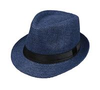 chenpaif Sunshade Hat,Children Kids Summer Beach Straw Hat Jazz Panama Trilby Fedora Hat Gangster Cap Outdoor Breathable Hats Girls Boys Sunhat Navy