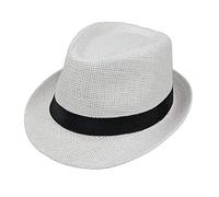 chenpaif Sunshade Hat,Children Kids Summer Beach Straw Hat Jazz Panama Trilby Fedora Hat Gangster Cap Outdoor Breathable Hats Girls Boys Sunhat White