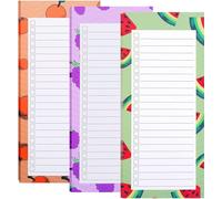 chenqi 3 Pack Magnetic Shopping List Pad for Fridge, 300 Sheets Fruits Magnetic To Do List Grocery List, Locker, Filing Cabinet, to Do, Appointment Reminders, Meal Plans | 50 Sheets Per Pad