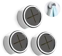 chenqi 3 Pcs Self-Adhesive Tea Towel Holder, Premium Towel Hooks Round Wall Mounted Towel Hooks Push in Suction Hand Towel Holder Set for Kitchen Bathroom and Home