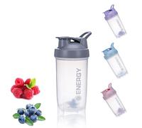 chenqi Protein Shaker Cup with Mixer Ball Gym Shaker Bottle Portable Milkshake Water Cup BPA Free, 500 ml(Grey)
