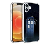 CHENQIAOHU Compatible with iPhone 16 Case, Design Unique Pattern Soft TPU Bumper Slim Protective Clear Case for Men Women Girl Boy(Science-Fiction-Doctor-Who-1)