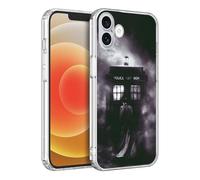 CHENQIAOHU Compatible with iPhone 16 Case, Design Unique Pattern Soft TPU Bumper Slim Protective Clear Case for Men Women Girl Boy(Science-Fiction-Doctor-Who-2)