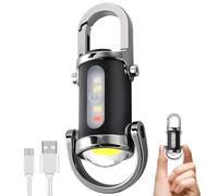 CHENRI 1200LM Super Bright Mini Keychain Flashlight Waterproof, Ultra-Bright LED Keychain Flashlight, 3 in 1 Powerful Mini Flashlight with Power Bank & 3 Modes for Outdoor, Camping (Silver)