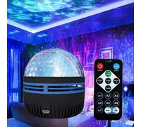 CHENRI 2 in 1 Northern Lights and Ocean Wave Projector, Star Projector Night Light with Remote Control, Rotation Northern Lights Projector, Rechargeable LED Atmosphere Light for Bedroom (A)