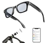 CHENRI Ai Smart Glasses - 8mp Camera Glasses with Music & Call Features, Smart Glasses with Audio -Video Recording, Real-Time Translation, Voice Assistant, Bluetooth Sunglassess for Men Women (A)