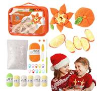 CHENRI DIY Crocheted Peelable Fruit Kit, Crochet Starter Kit with Colorful Wool, Cute Knitted Oranges Crochet Kit, Easy Arts and Crafts Knitting & Crochet Fruits Kit, DIY Craft for Adults and Kids