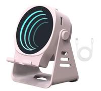 CHENRI Induction Speaker Phone Stand, 4 in 1 Wireless Induction Speaker with 360° Rotation Phone Holder & Colorful Ambient Light, Smart Bluetooth Speaker for Tablet Phone, Gifts for Men Women，Pink