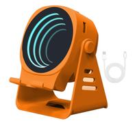 CHENRI Induction Speaker Phone Stand, 4 in 1 Wireless Induction Speaker with 360° Rotation Phone Holder & Colorful Ambient Light, Smart Bluetooth Speaker for Tablet Phone, Gifts for Men Women，Orange
