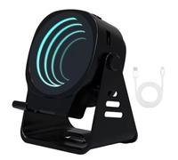 CHENRI Induction Speaker Phone Stand, 4 in 1 Wireless Induction Speaker with 360° Rotation Phone Holder & Colorful Ambient Light, Smart Bluetooth Speaker for Tablet Phone, Gifts for Men Women，Black