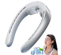 CHENRI Libiyi Ribili Cooling Ace, Miglife Cooling Ace, Neck Fan with Cool Plate, 4000mAh Air Conditioning Neck Fan, Quiet Rechargeable Personal Bladeless Fan with 3 Speeds for Travel Outdoor (Silver)