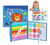CHENRI Magnetic Fraction Demonstration Book for Kids Learning, Classicous Stem Magnetic Math Master Set, Math Manipulatives Set with Fraction Tiles & Magnets, Educational Fraction Games for Kids (C)