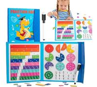 CHENRI Magnetic Fraction Demonstration Book for Kids Learning, Classicous Stem Magnetic Math Master Set, Math Manipulatives Set with Fraction Tiles & Magnets, Educational Fraction Games for Kids (A)