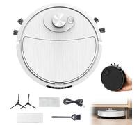 CHENRI Mini Robot Vacuum Cleaner, 3 in 1 Rechargeable Sweeping and Mopping Machine, Automatic Avoidance Smart Sweeping Robot, Super Suction Low Noise One Start Vacuum Cleaner for Home, Car (White)