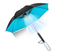 CHENRI Misting Umbrella with Fan, Mist Spray Sun Umbrella with Mister, Cooling Umbrella with Fan and Mister, Windproof Portable Misting Umbrellas for Outdoor, Beach, Travel (Blue)