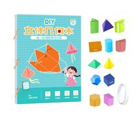 CHENRI Pull String 3D Geometry Learning Book, Geometry for Beginners with Solids Geometric Models, Folding Geometric Shape Learning Toy, Educational Interactive Toys Gift for Boys and Girls (B)