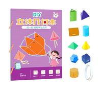 CHENRI Pull String 3D Geometry Learning Book, Geometry for Beginners with Solids Geometric Models, Folding Geometric Shape Learning Toy, Educational Interactive Toys Gift for Boys and Girls (A)