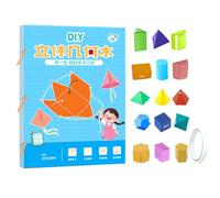 CHENRI Pull String 3D Geometry Learning Book, Geometry for Beginners with Solids Geometric Models, Folding Geometric Shape Learning Toy, Educational Interactive Toys Gift for Boys and Girls (C)