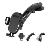 CHENRI Suction Type Downward Bending Phone Mount, Upgraded Strongest Suction Car Phone Holder Bendable Arm, 360° Rotation Phone Holder, Adjustable Phone Mount for Windshield/Dashboard (Black)