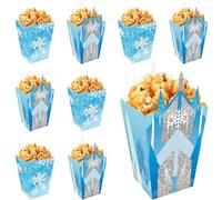 CHENRINDECO 20 PCS Frozen Popcorn Boxes - Blue Castle Snowflake Design - Snack Box for Frozen Party, Movie Nights & More
