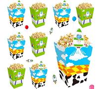 CHENRINDECO Cartoon Story Popcorn Boxes 24pcs Inspired Themed Birthday Party Popcorn Gift Boxes for Cartoon Story Rocket Theme Birthday Decoration Kids Boys Girls Party Supplies