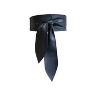 CHENRONGWEI 1Pc Elegant Wide Leather Bow Belt Adjustable Wrap Around Wide Waistband Elastic Stretchy Leather Obi Belts Smooth Touch Women Bow Belt for Decoration