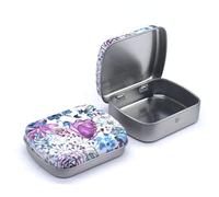 CHENRONGWEI 6Pcs Durable Mini Portable Tin Box Useful Metal Storage Tin Box Colorful Cute Pattern Empty Hinged Tins Container Rectangular Hinged for Key, Candy, Coin, Earrings