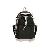 CHENSHI Backpack womens Girl's Junior High And School Student Schoolbag, Travel Casual Plain-colored Trendy Backpack, Starting Gift-black-14 Inches