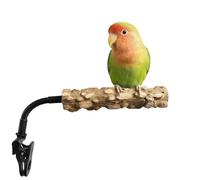 ChenShuo Wood Parrot Perches Stand with Clip, Movable Bird Training Accessories Perch Stick, Height Adjustable Portable Parrot Paw Beak Grinding Stick for Cockatoo Macaw Parakeet