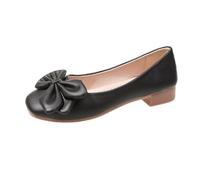 CHENSIYU Ballet Pumps Size 7 Spring Summer and Autumn Shallow Square Toe Soft Sole Versatile Color Matching Light and Comfortable Small Leather Shoes Daily Commuting Flat Shoes Dark Blue (Black, 5)