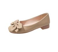 CHENSIYU Ballet Pumps Size 7 Spring Summer and Autumn Shallow Square Toe Soft Sole Versatile Color Matching Light and Comfortable Small Leather Shoes Daily Commuting Flat Shoes Dark Blue (Khaki, 3.5)