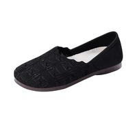 CHENSIYU Ladies Flat Shoes Size 5 Soft Loafers Round Toe Comfortable Breathable Casual Slip On Walking Shoes Suitable for Flexible Jelly Shoes Women Size 6 (Black, 4.5)