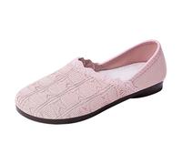 CHENSIYU Ladies Flat Shoes Size 5 Soft Loafers Round Toe Comfortable Breathable Casual Slip On Walking Shoes Suitable for Flexible Jelly Shoes Women Size 6 (Pink, 6.5)