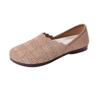 CHENSIYU Ladies Flat Shoes Size 5 Soft Loafers Round Toe Comfortable Breathable Casual Slip On Walking Shoes Suitable for Flexible Jelly Shoes Women Size 6 (Coffee, 6)