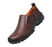 CHENSIYU Men's Lace-Up Leather Shoes Classic Formal Dress Shoes Solid Color Leather Non Slip Walk Shoe lip On Casual Shoe for Teen in Business a y and Wedding (Coffee, 7)