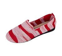 CHENSIYU Wide Fit Ballerina Shoes Round Toe Flats for Women Shallow Mouth Lazy Large Size Casual Knitted Single Shoe Casual Shoes Womens Flats Size 7.5 Hot Pink