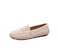 CHENSIYU Womens Slip OnTrainers Comfortable Weave Breathable Walking Shoes Lightweight Ladies Tennis Sneakers Women Summer ow-Top Flat Casual Mesh Walking Shoes (Beige, 4)