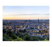 Chensiyuan Evening Sunset Toledo Spain City Panorama Left Art Print Canvas Premium Wall Decor Poster Mural